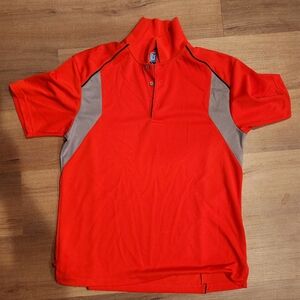 PGA Tour Orange Polo Shirt with Gray Panels